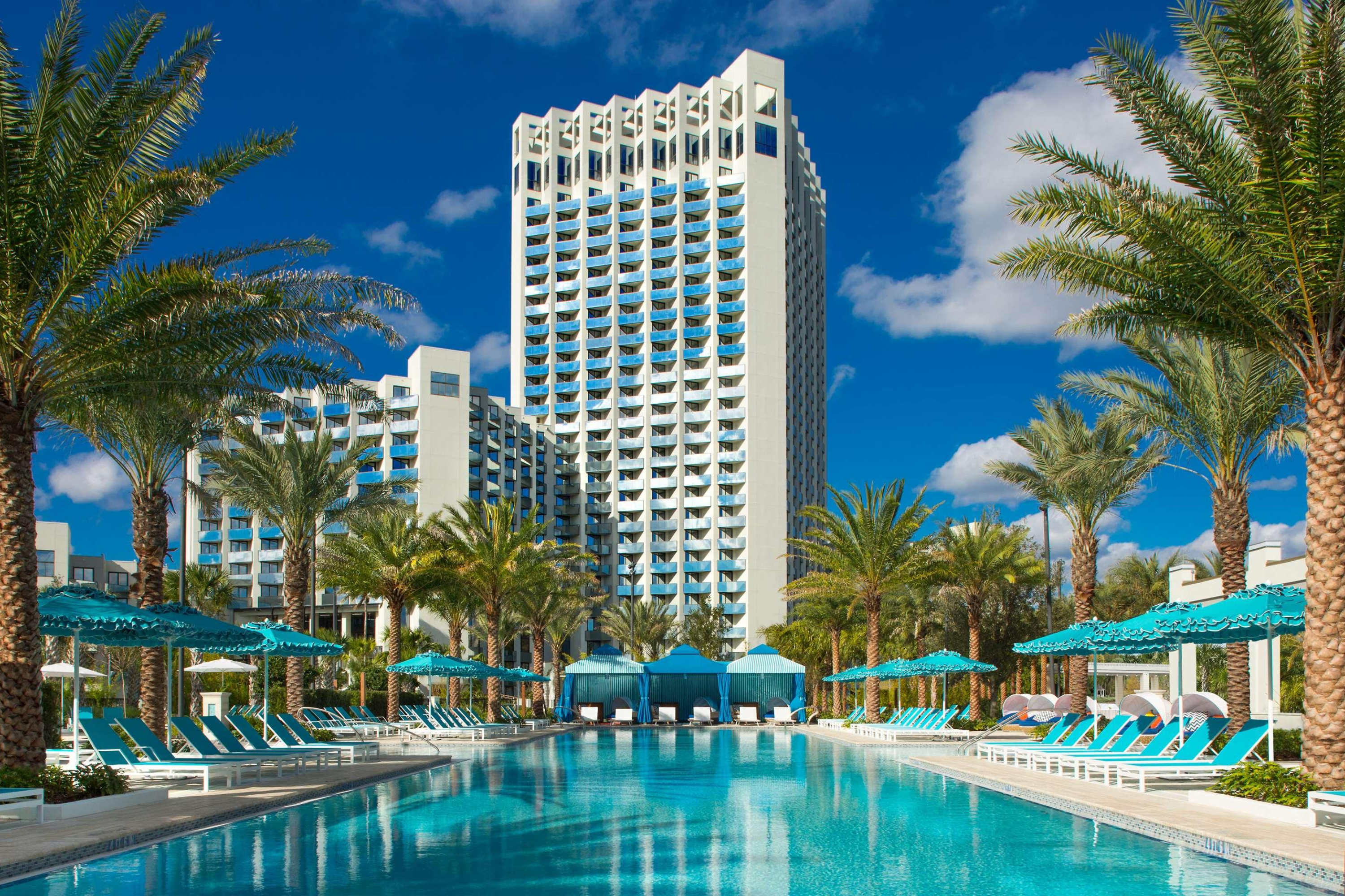 Beautiful Poolside view of the Hilton  Orlando Lake Buena Vista Palace